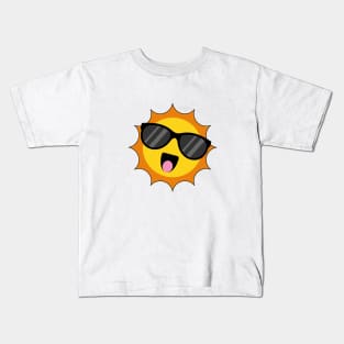 Kawaii Happy Sun with Sunglasses Kids T-Shirt